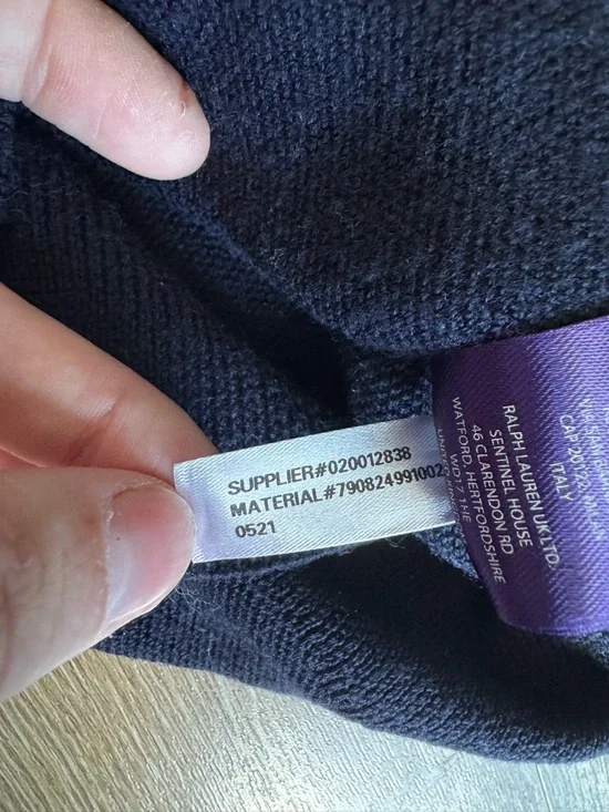 Ralph Lauren Purple Label Navy Half-Zip Wool Sweater - Picture 9 of 13